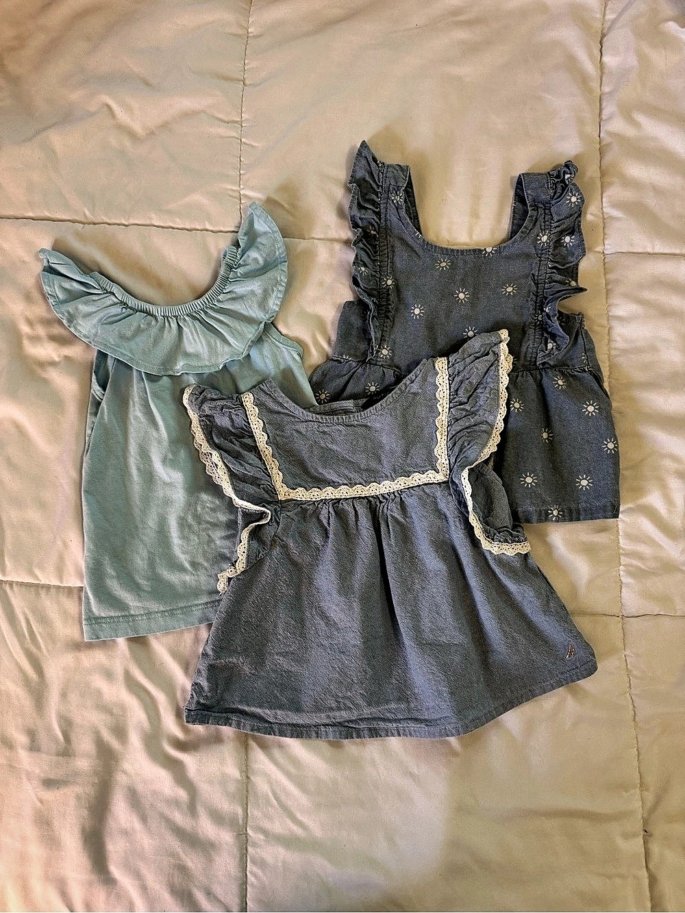 Nautica/Carters Girls Flutter Sleeve Top Bundle Size 18M, 2T and 3T